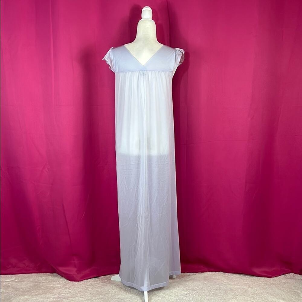 Vintage Fashion Inn lavender embroidered maxi slip nightgown, size med